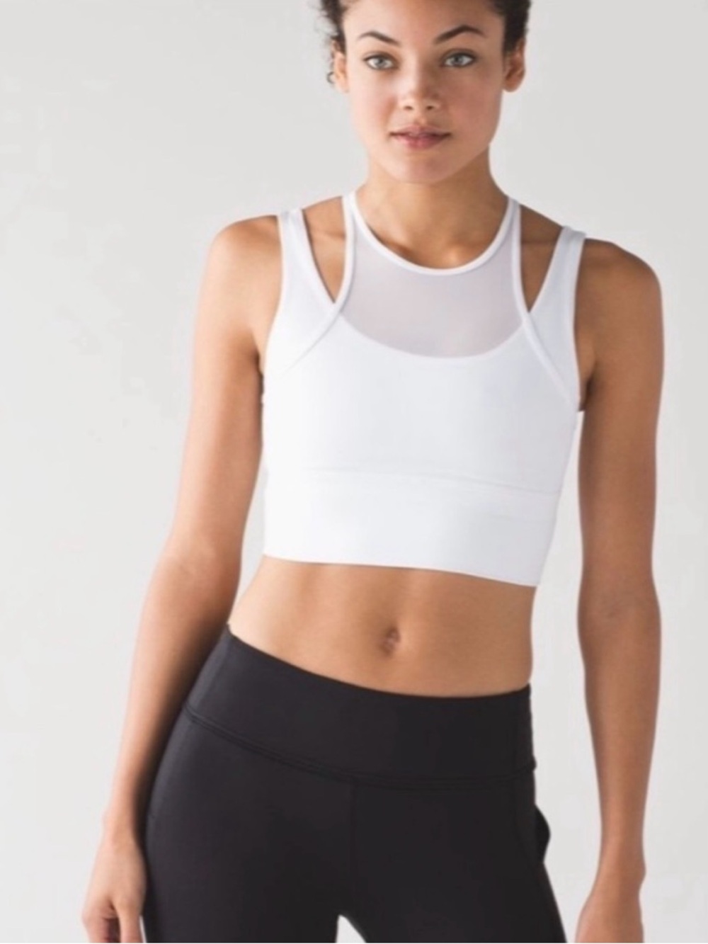 Lululemon Double Tap White Mesh Sports Bra Size 6